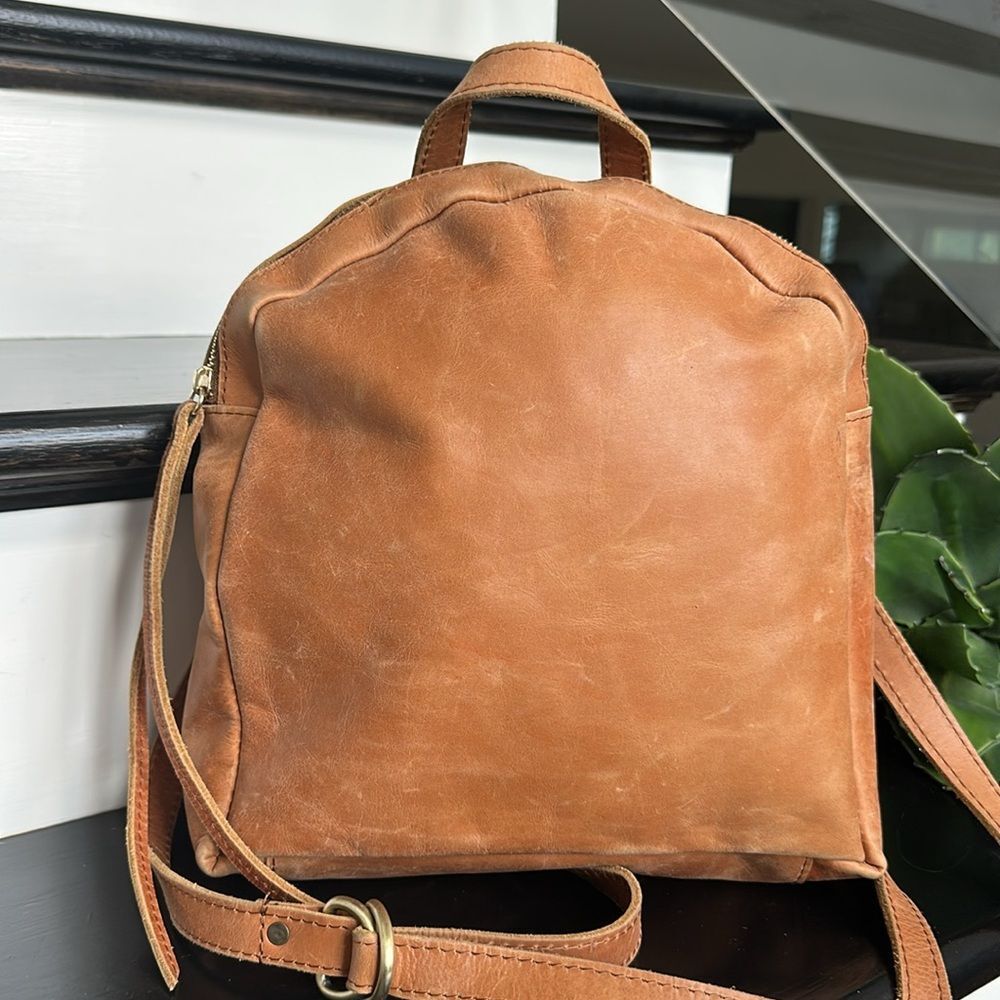 Raven + Lily Tan Leather Backpack